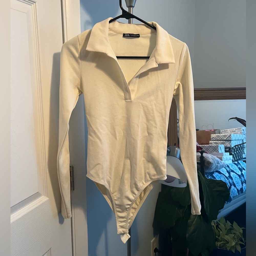 Zara cream polo bodysuit